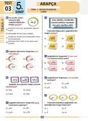 5.Sınıf Arapça Test Kitabı